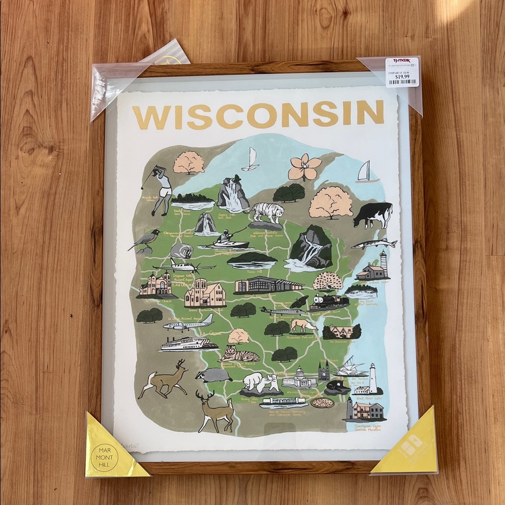 Marmot Wisconsin Illustration - Green and Brown